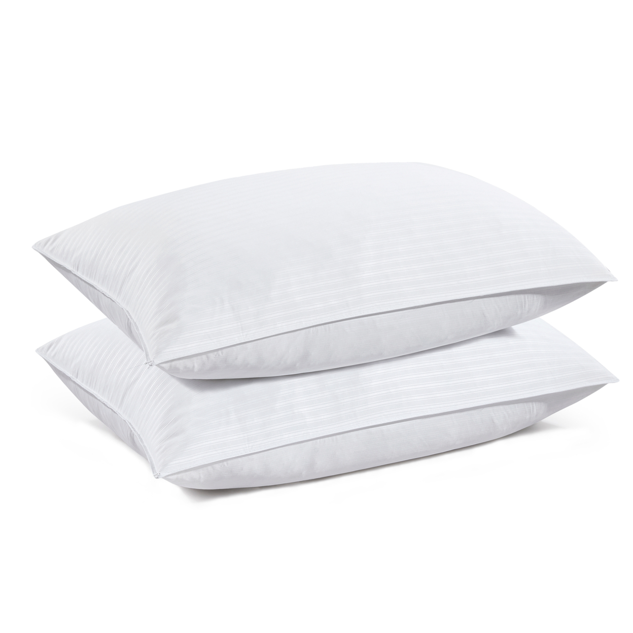 2 Pack Goose feather and Goose Down Pillow - Stripe, King