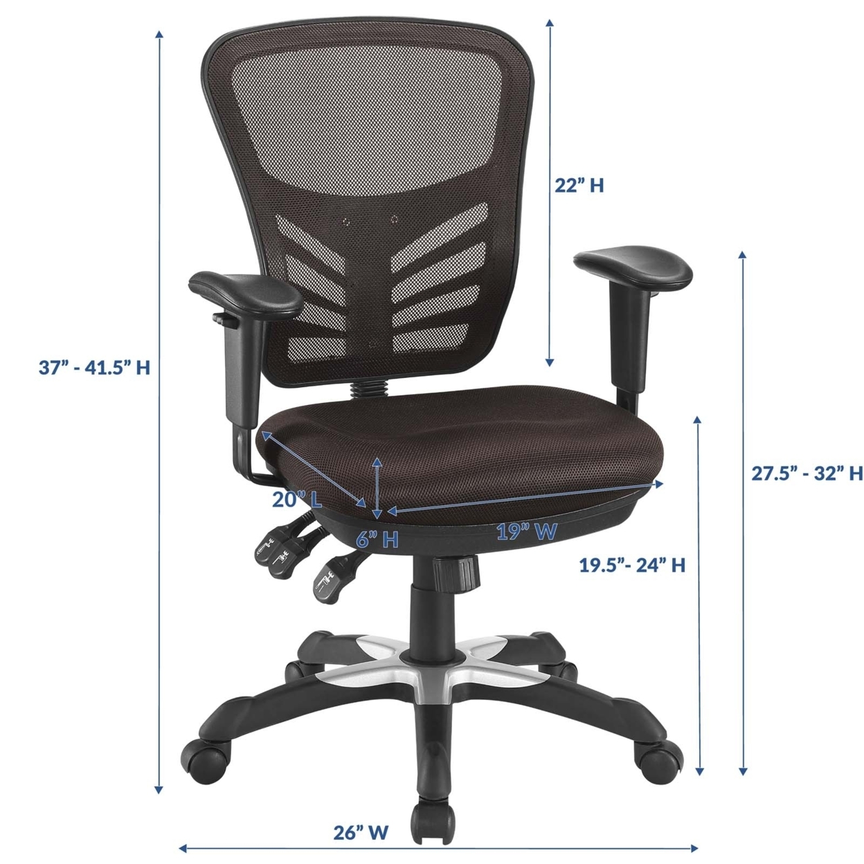 Articulate Mesh Office Chair, EEI-757-BRN