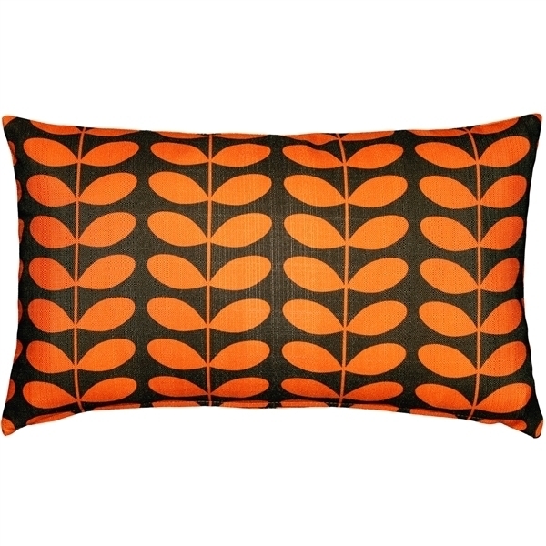 Pillow Decor - Mid-Century Modern Orange Throw Pillow 12x19