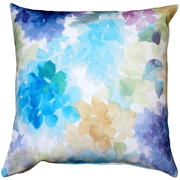 Pillow Decor - May Flower Blue Throw Pillow 20X20