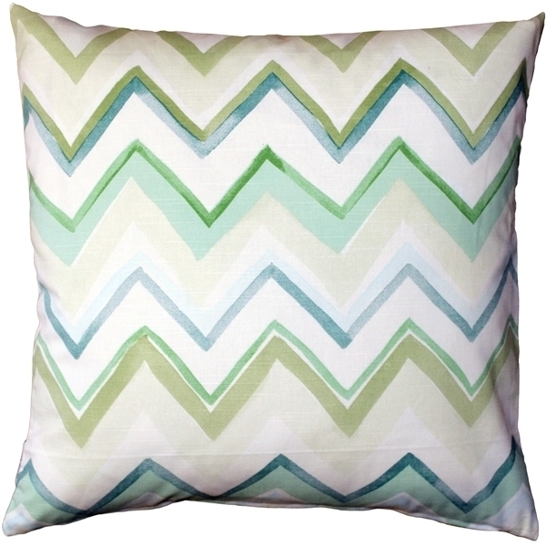 Pillow Decor - Pacifico Stripes Green Throw Pillow 20X20