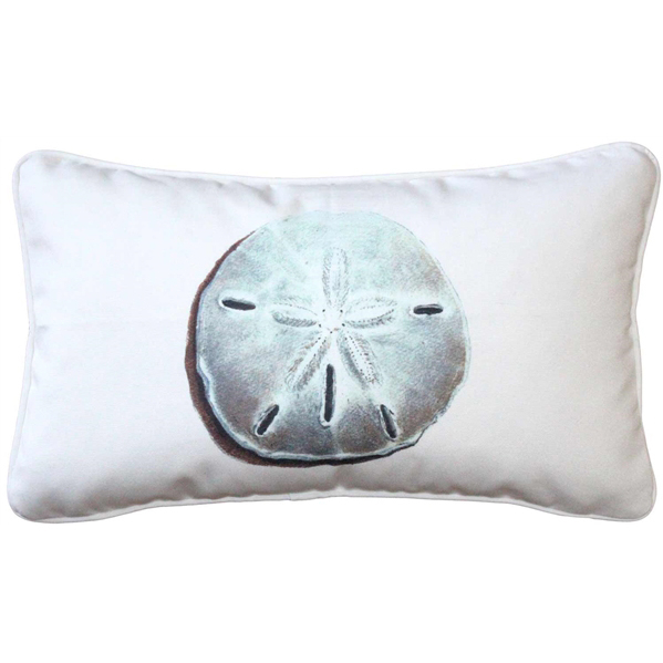 Pillow Decor - Ponte Vedra Sand Dollar On White Throw Pillow 12x20