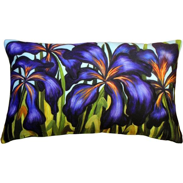 Pillow Decor - Purple Irises 12x20 Throw Pillow