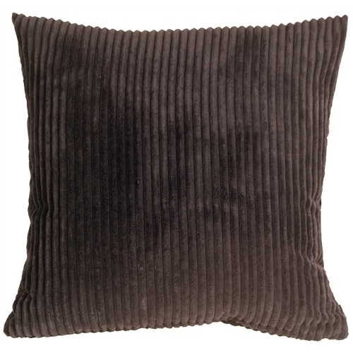 Pillow Decor - Wide Wale Corduroy 22x22 Dark Brown Throw Pillow