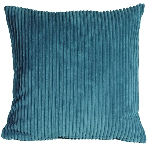 Pillow Decor - Wide Wale Corduroy 18x18 Marine Blue Throw Pillow