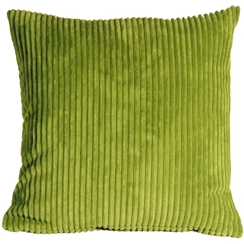 Pillow Decor - Wide Wale Corduroy 18x18 Green Throw Pillow