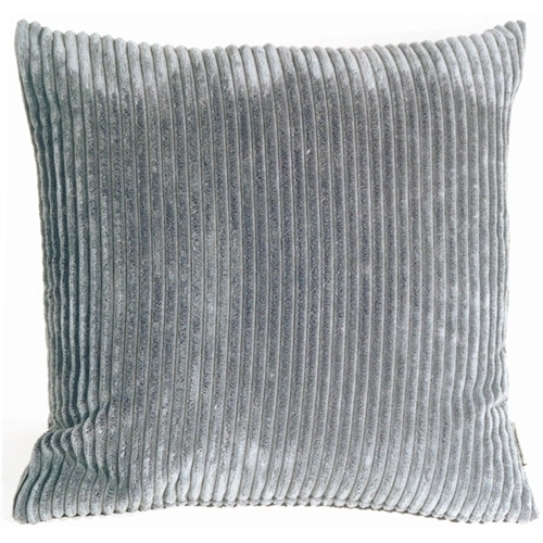 Pillow Decor - Wide Wale Corduroy 18x18 Dark Gray Throw Pillow
