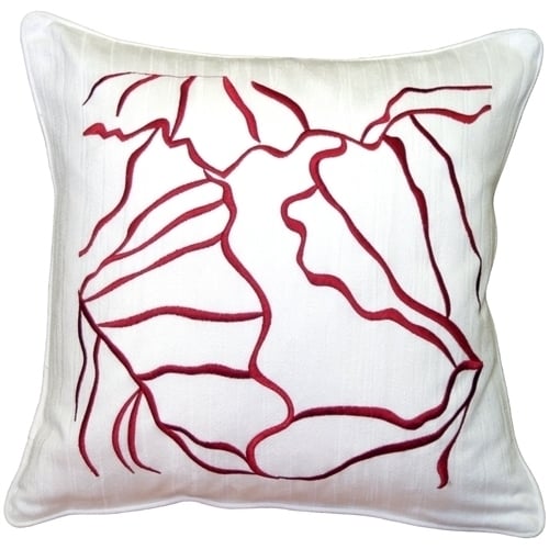 Pillow Decor - Summer Breeze Red 20x20 Throw Pillow
