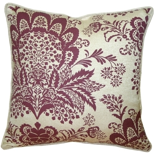 Pillow Decor - Rustic Floral Purple 20x20 Throw Pillow