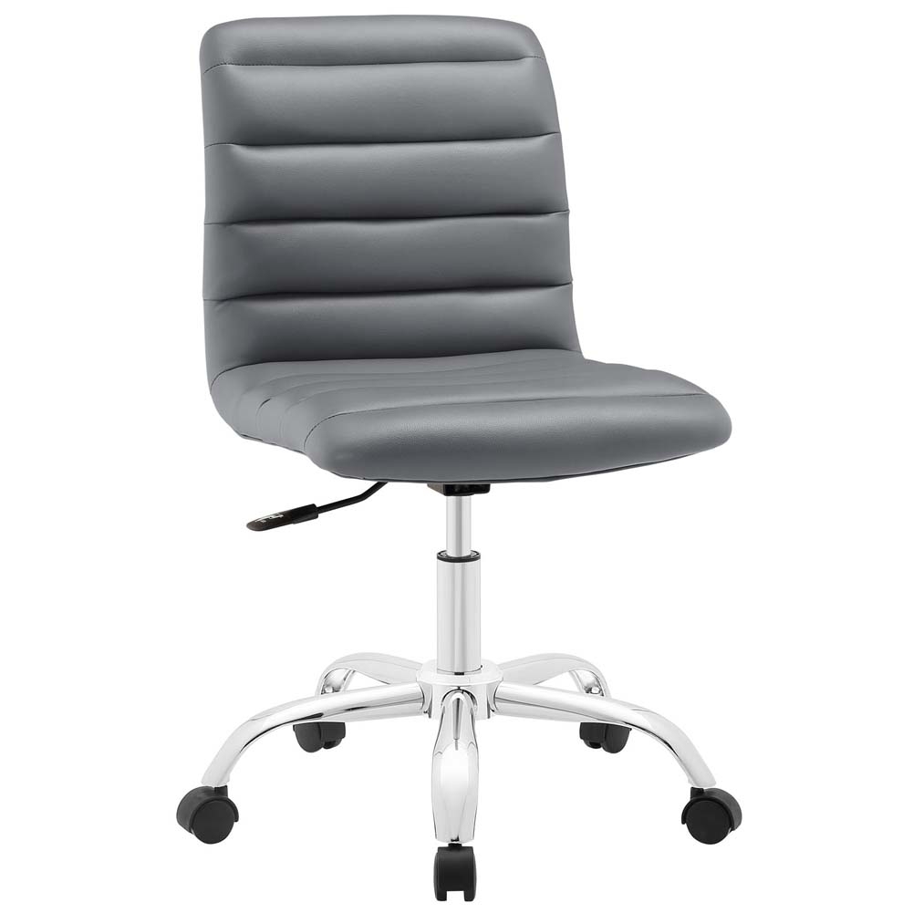 Gray Ripple Armless Mid Back Office Chair