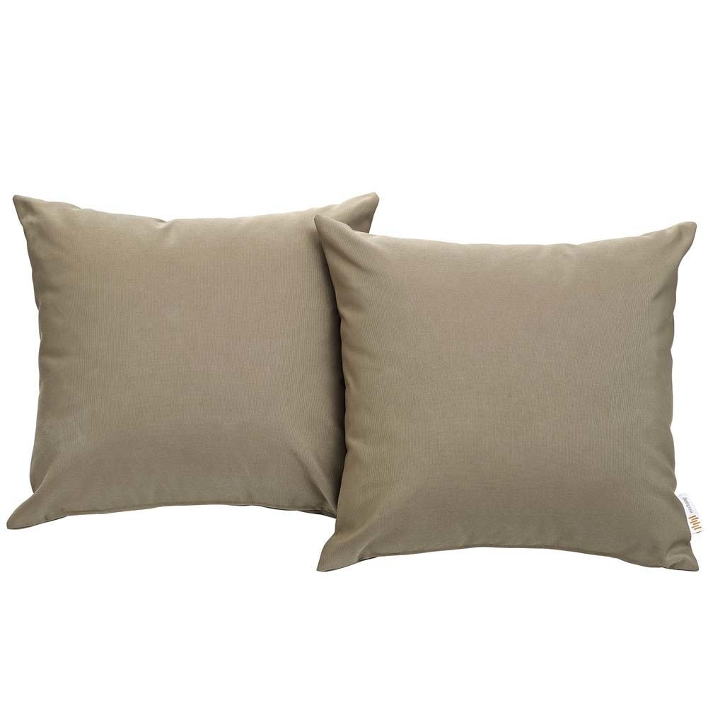 Mocha Convene Two Piece Outdoor Patio Pillow Set