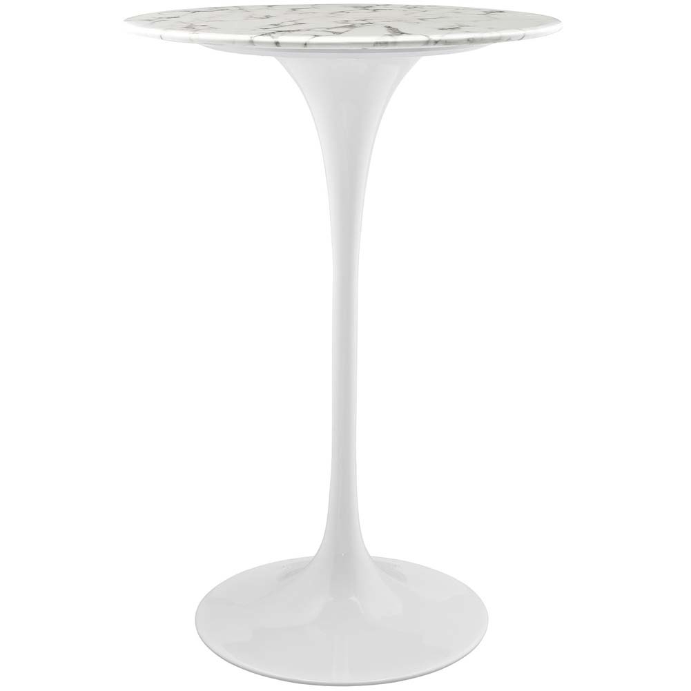 White Lippa 28 Artificial Marble Bar Table