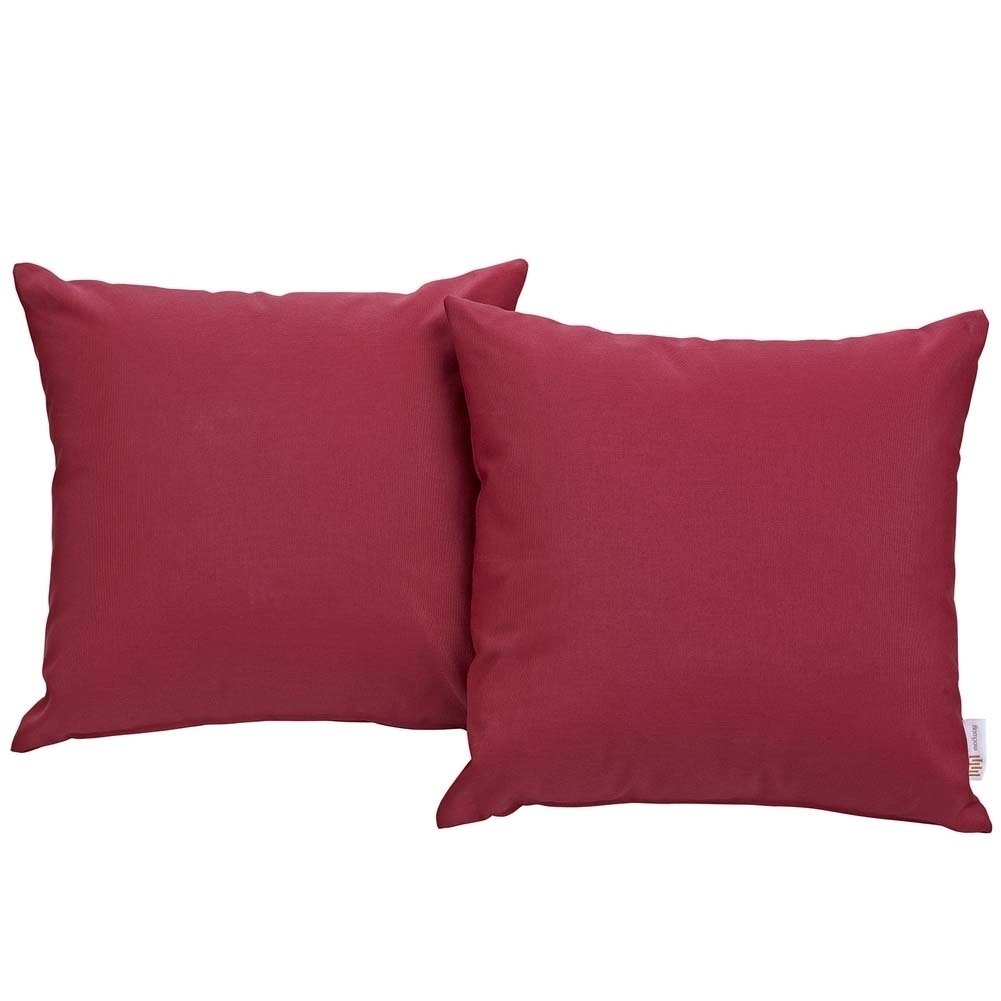Red Convene Two Piece Outdoor Patio Pillow Set