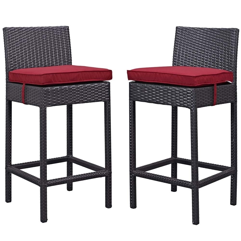 Red Lift Bar Stool Outdoor Patio Set Of 2