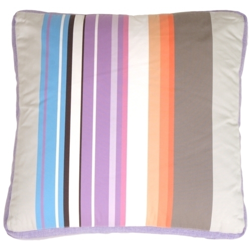 Pillow Decor - Grape & Charcoal Stripes Throw Pillow
