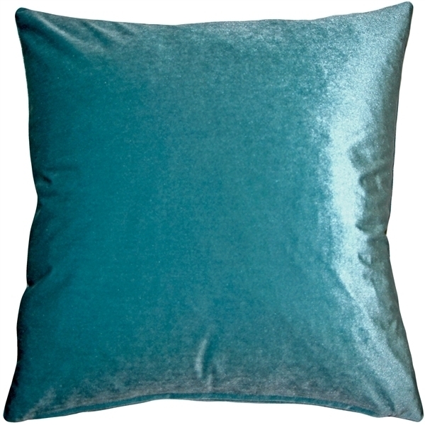 Pillow Decor - Corona Aqua Blue Velvet Pillow 16x16