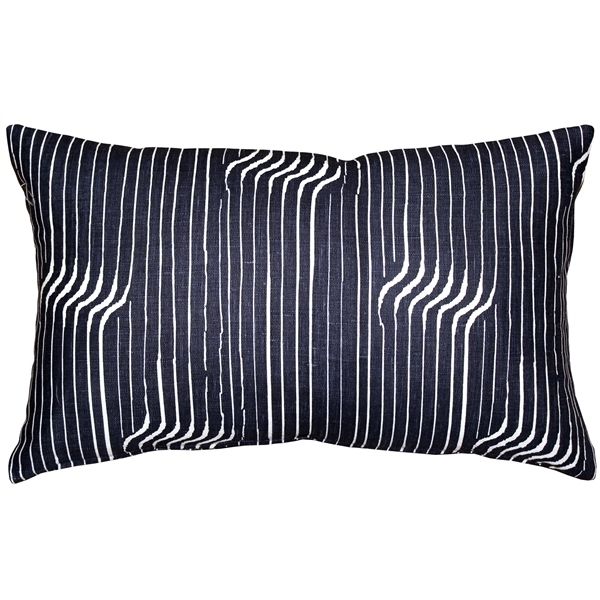 Pillow Decor - Tuscany Linen Shockwave Blue Throw Pillow 12x19