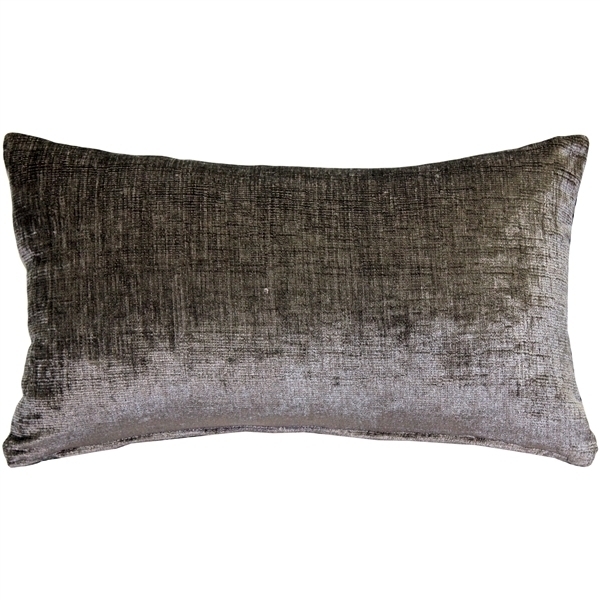 Pillow Decor - Venetian Velvet Cloud Gray Pillow 12x20
