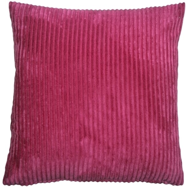 Pillow Decor - Wide Wale Corduroy 18x18 Magenta Pink Throw Pillow