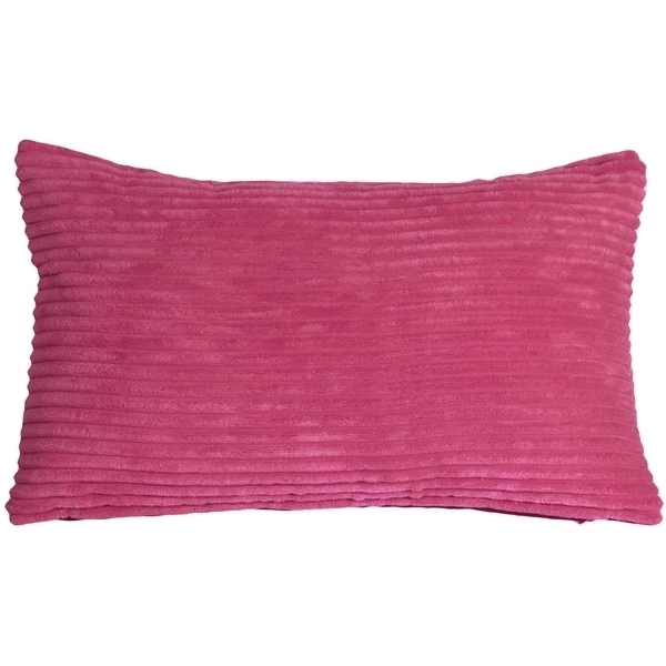 Pillow Decor - Wide Wale Corduroy 12x20 Magenta Pink Throw Pillow