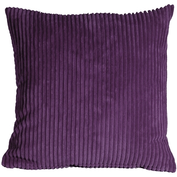 Pillow Decor - Wide Wale Corduroy 18x18 Purple Throw Pillow