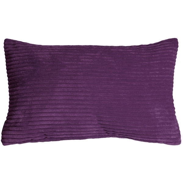Pillow Decor - Wide Wale Corduroy 12x20 Purple Throw Pillow