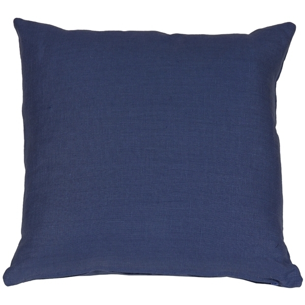 Pillow Decor - Tuscany Linen Indigo Blue 20x20 Throw Pillow