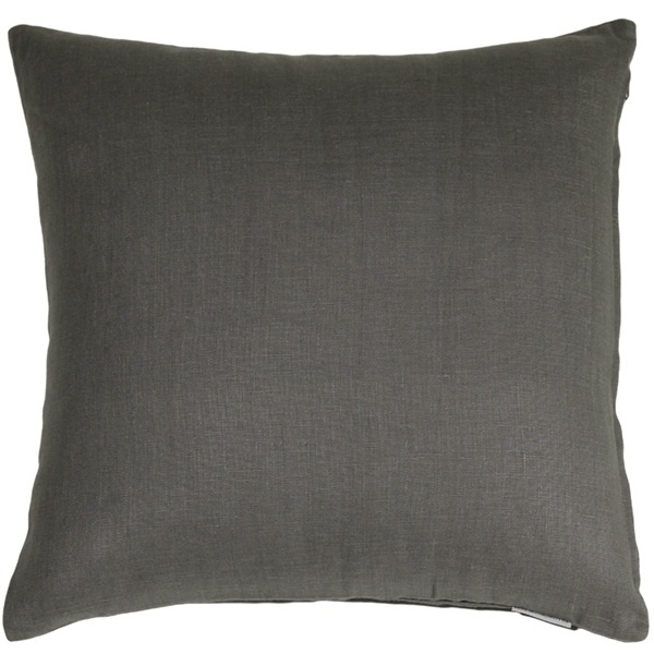 Pillow Decor - Tuscany Linen Charcoal Gray 20x20 Throw Pillow