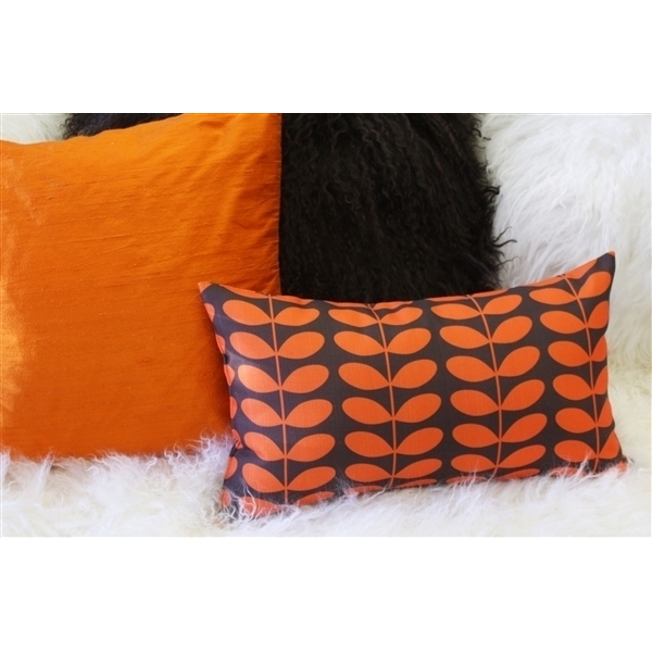 Pillow Decor - Mid-Century Modern Orange Throw Pillow 12x19
