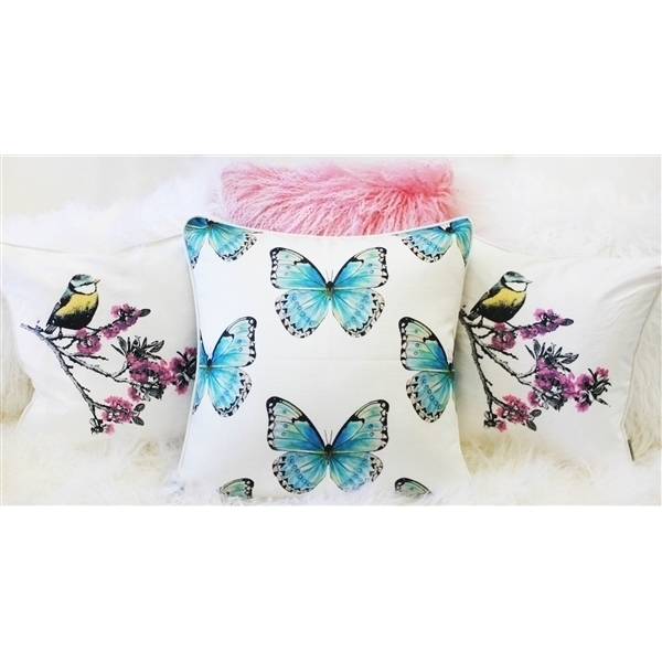 Pillow Decor - Costa Rica Robin's Egg Butterfly Large Scale Print Throw Pillow 20x20