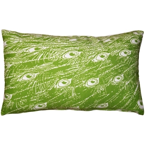 Pillow Decor - Peacock Green Relief Throw Pillow 12x20