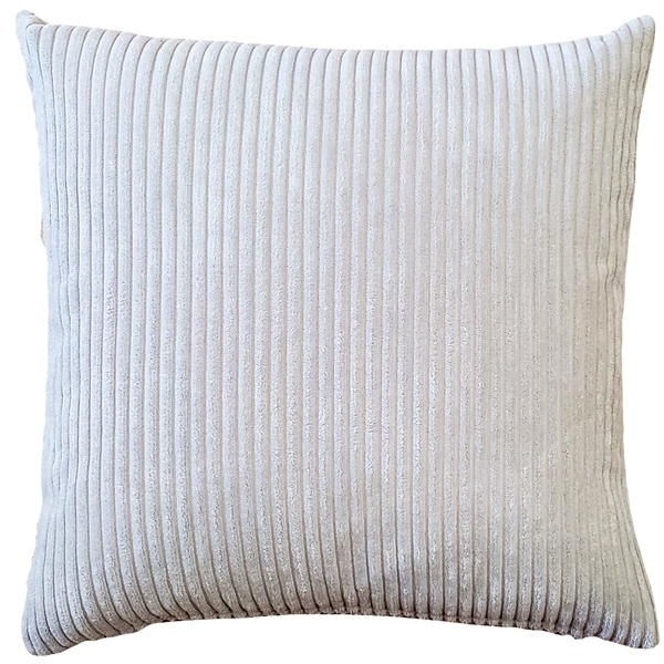 Pillow Decor - Wide Wale Corduroy 18x18 Oyster Throw Pillow