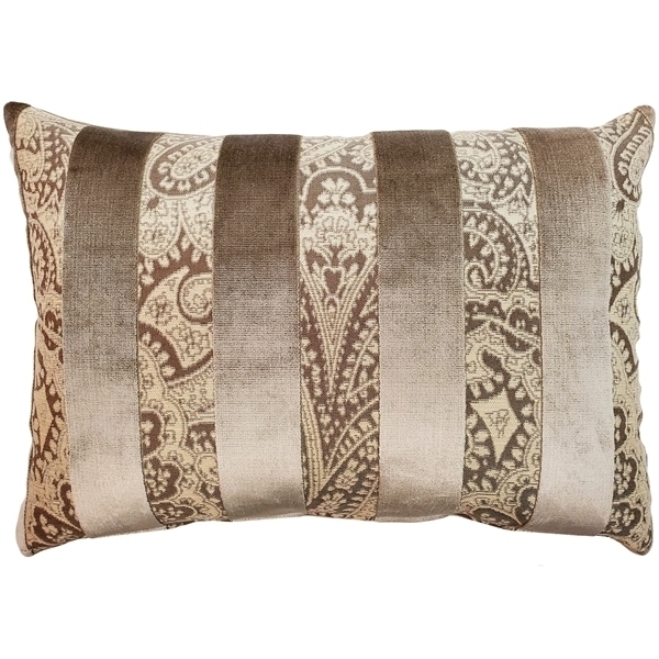 Pillow Decor - Robert Owl Stripe Velvet Pillow 15x22 Complete With Pillow Insert