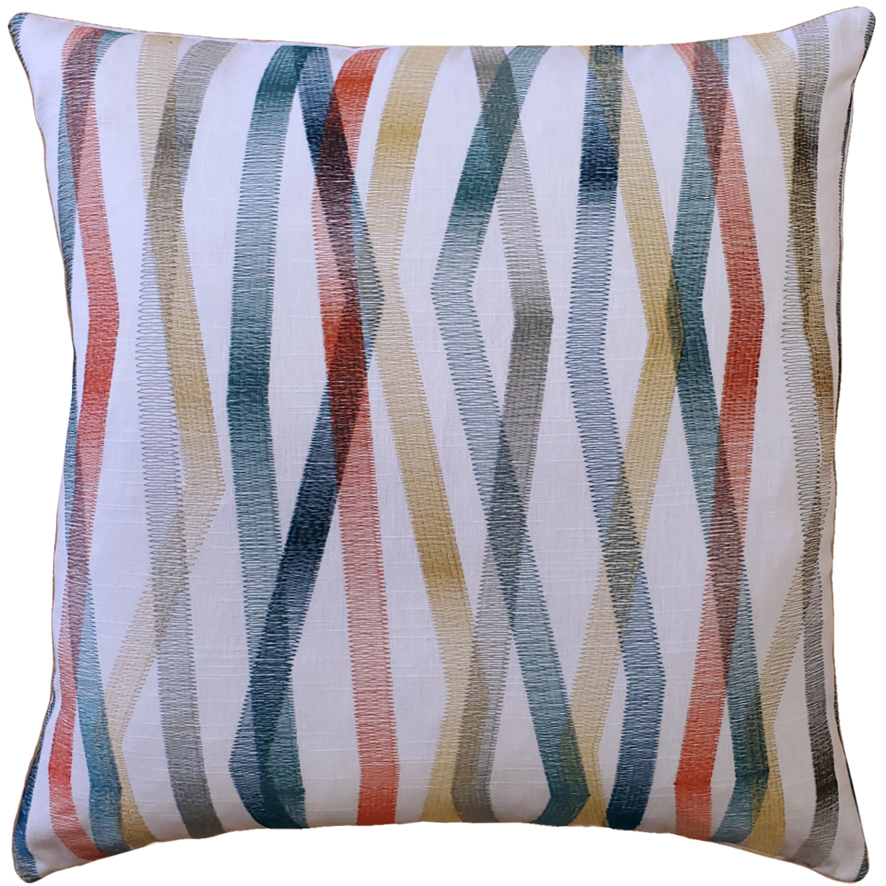 Wandering Lines Ocean Coast Throw Pillow 19x19 Inches Square, Complete Pillow With Polyfill Pillow Insert