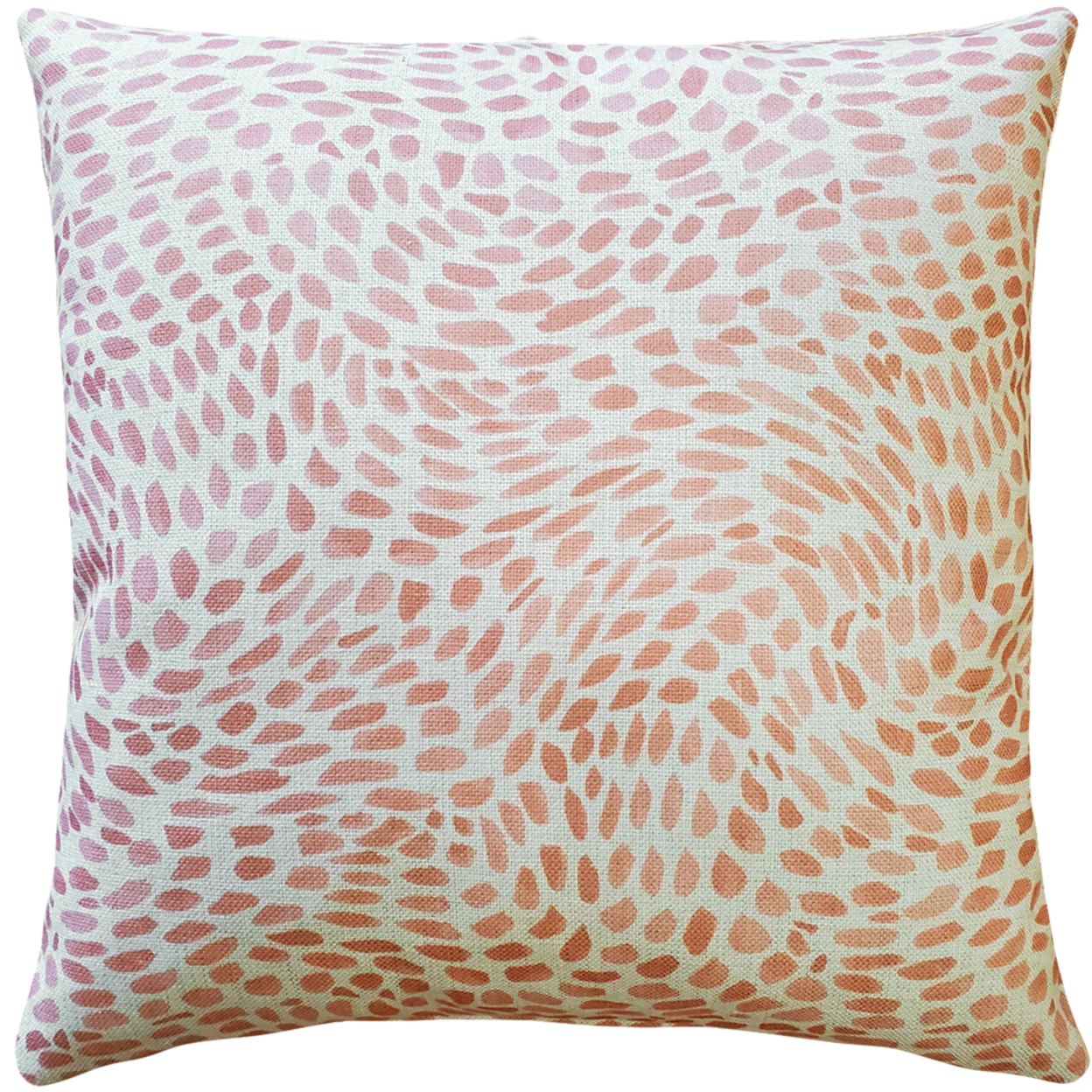 Matisse Dots Coral Pink Throw Pillow 19x19 Inches Square, Complete Pillow With Polyfill Pillow Insert