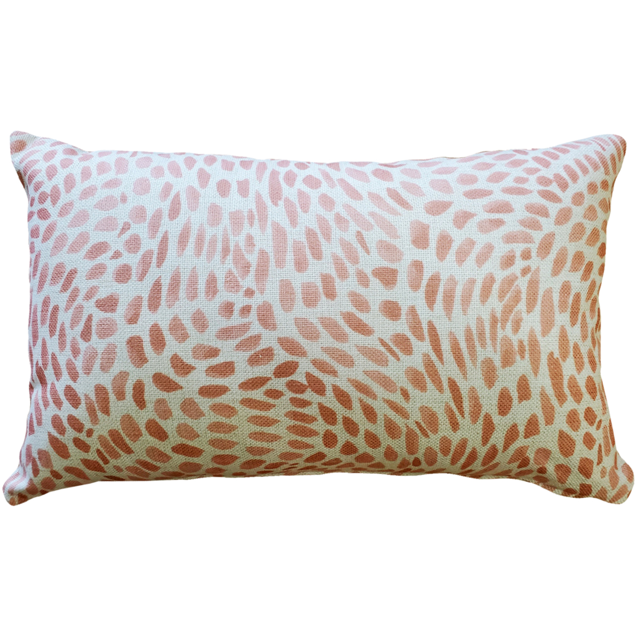 Matisse Dots Coral Pink Throw Pillow 12x19 Inches Square, Complete Pillow With Polyfill Pillow Insert