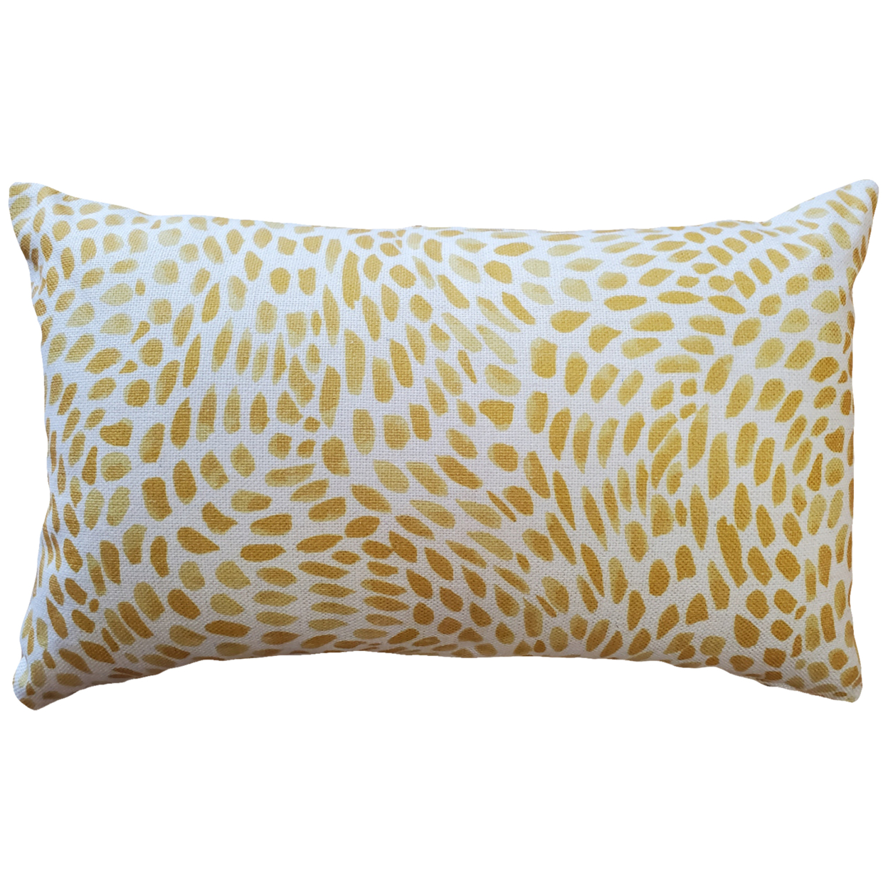 Matisse Dots Golden Yellow Throw Pillow 12x19 Inches Square, Complete Pillow With Polyfill Pillow Insert