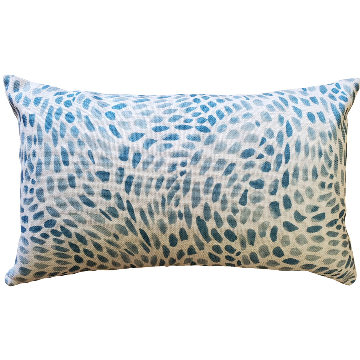 Matisse Dots Toile Blue Throw Pillow 12x19 Inches Square, Complete Pillow With Polyfill Pillow Insert
