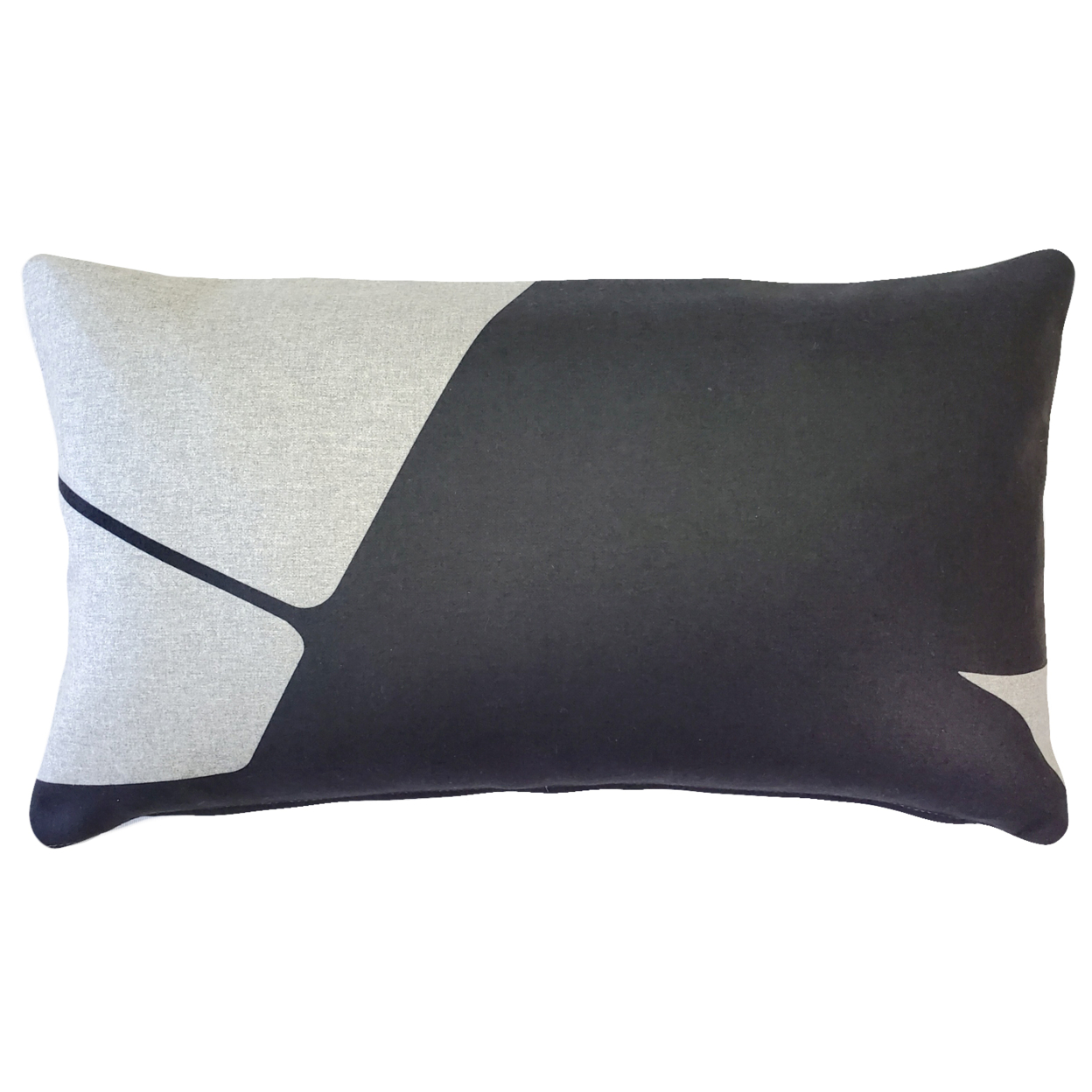 Boketto Charcoal Black Throw Pillow 12x19 Inches Square, Complete Pillow with Polyfill Pillow Insert