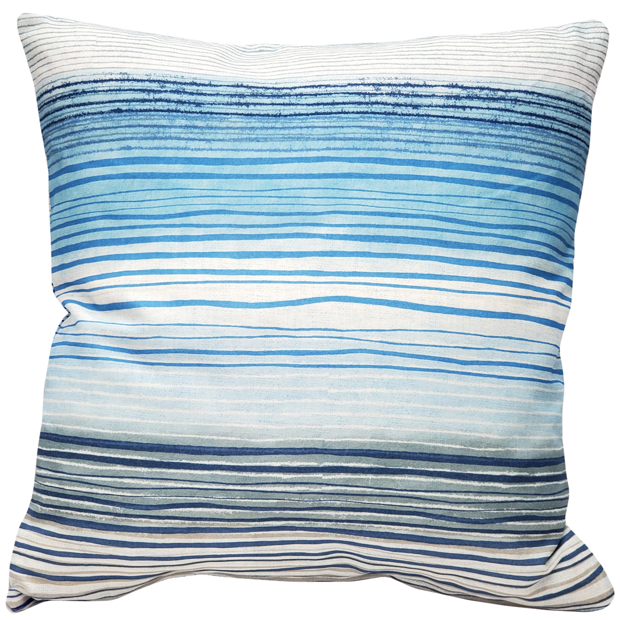 Sedona Stripes Blue Throw Pillow 20x20 Inches Square, Complete Pillow With Polyfill Pillow Insert