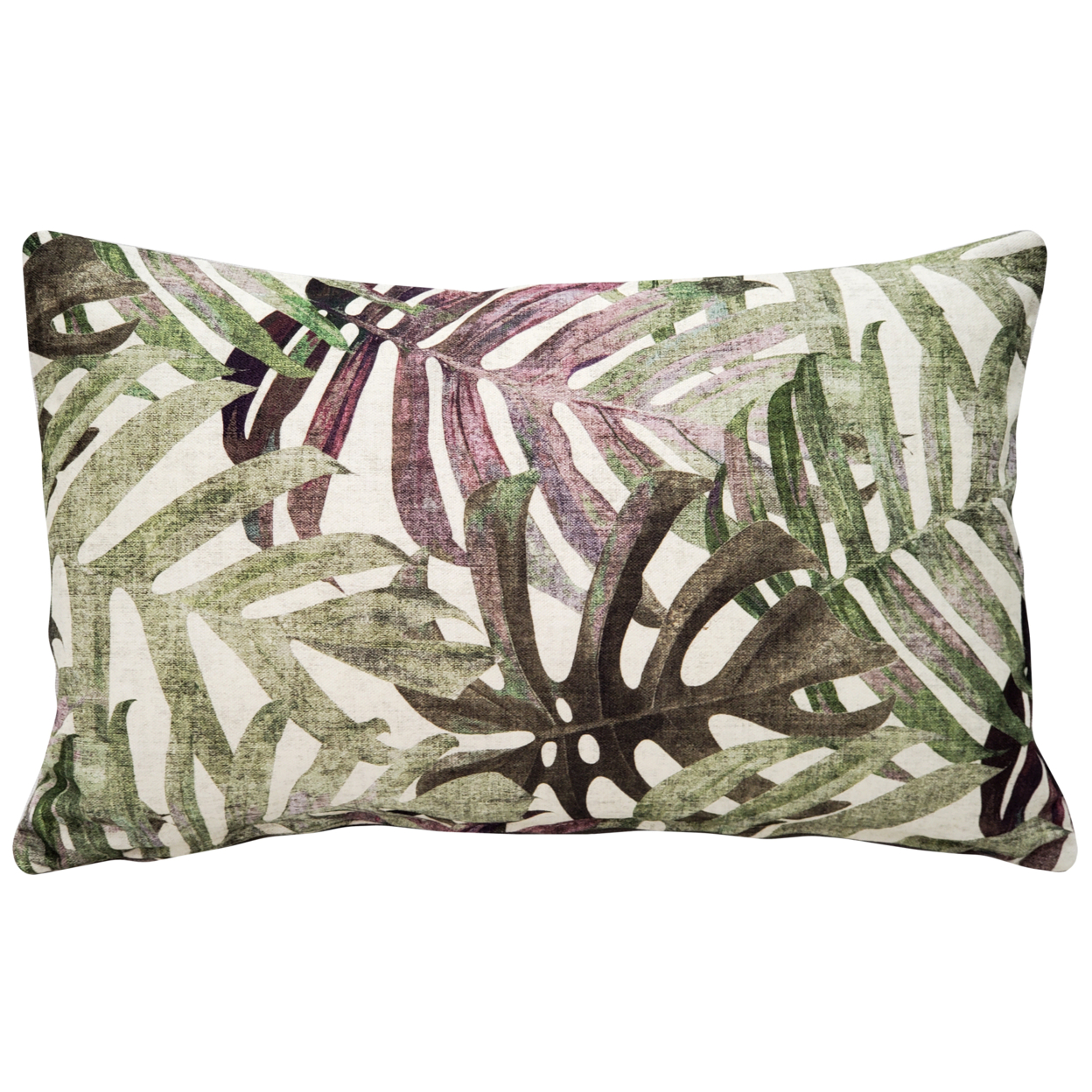 Pattaya Purple Palm Throw Pillow 12x20 Inches Square, Complete Pillow With Polyfill Pillow Insert