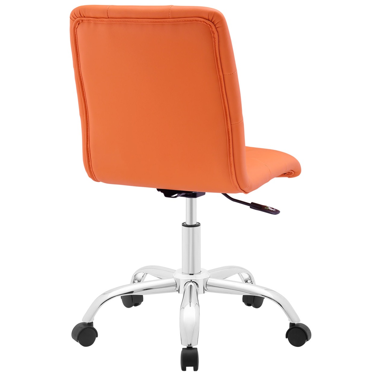 Orange Prim Armless Mid Back Office Chair