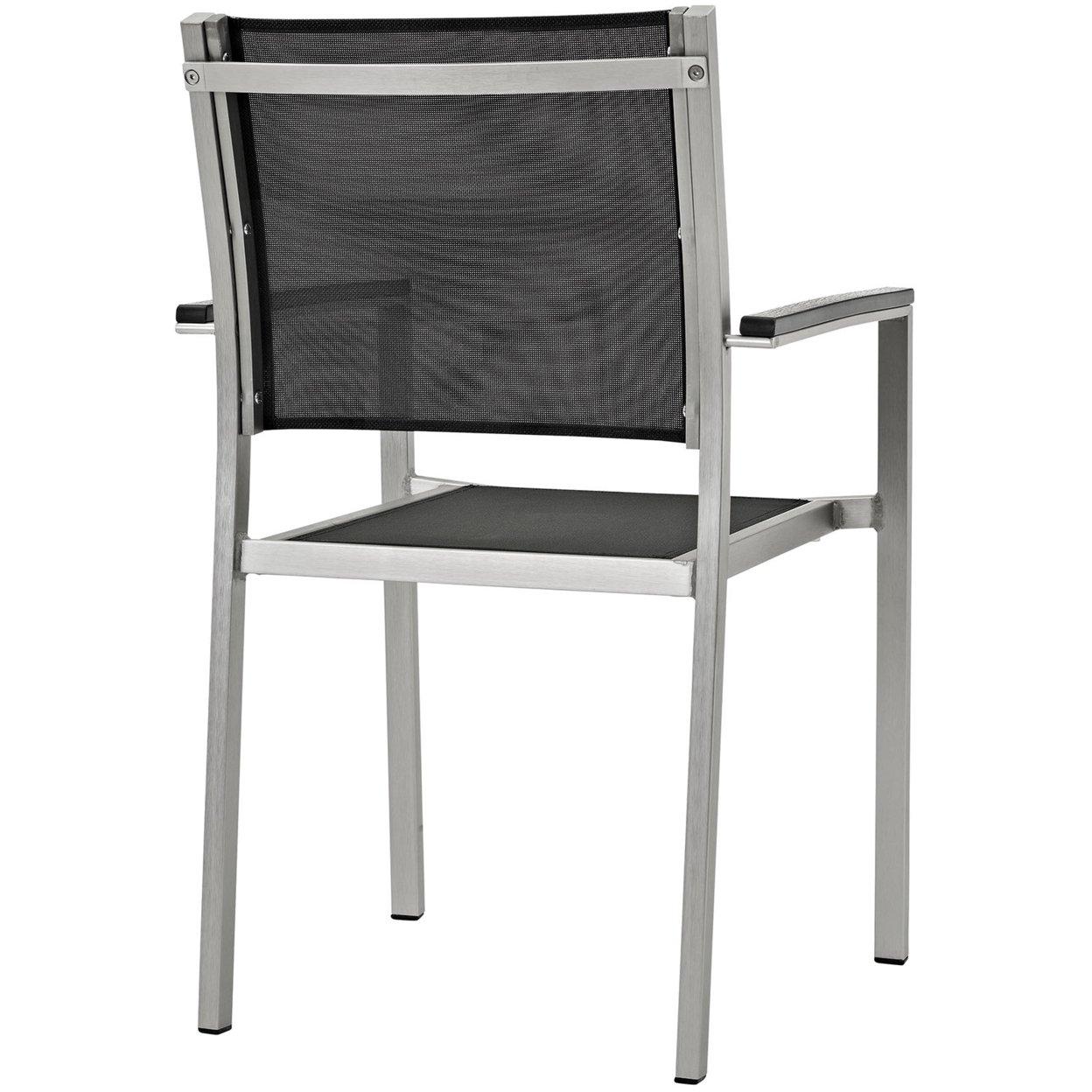 Silver Black Shore Outdoor Patio Aluminum Dining Chair