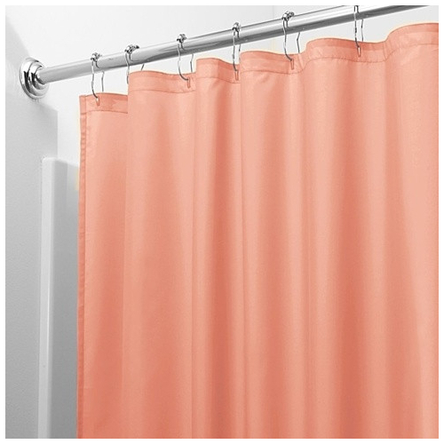 2-Pack: Mildew Resistant Solid Vinyl Shower Curtain Liners - Peach