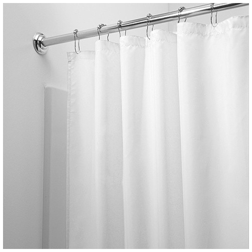 2-Pack: Mildew Resistant Solid Vinyl Shower Curtain Liners - Black