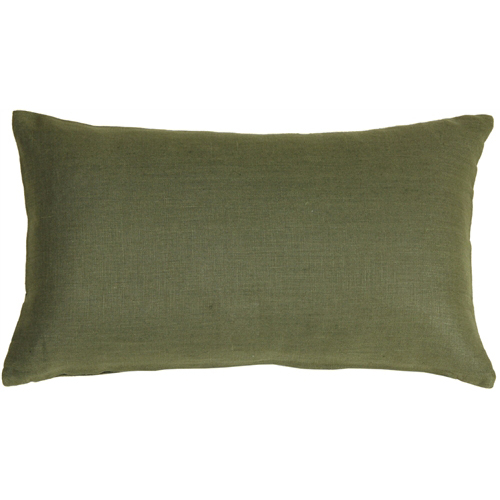 Pillow Decor - Tuscany Linen Fig Green 12x19 Throw Pillow