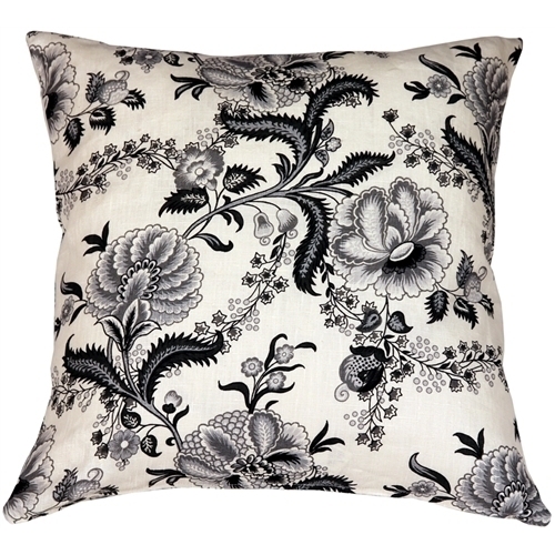 Pillow Decor - Tuscany Linen Floral Print 20x20 Throw Pillow