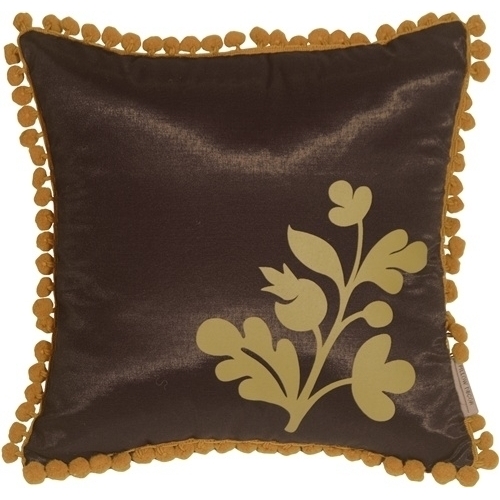 Pillow Decor - Bohemian Blossom Brown And Ocher Throw Pillow