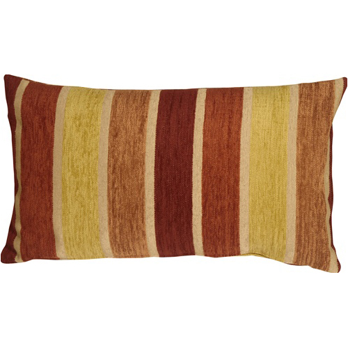 Pillow Decor - Savannah Stripes 12x20 Yellow Orange Chenille Throw Pillow