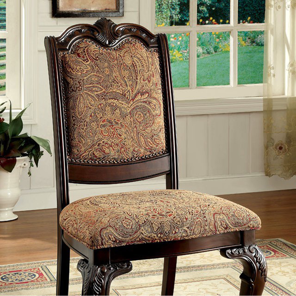 Bellagio Traditional Fabric Side Chair, Set Of 2- Saltoro Sherpi